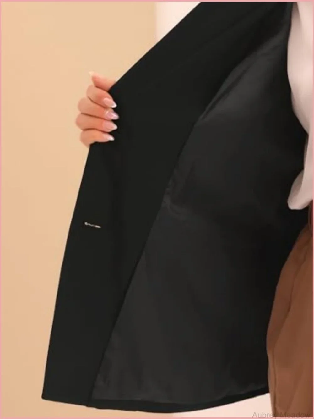 Plus Size Business Blazer Notch Collar Single Button Long Sleeve Office Work